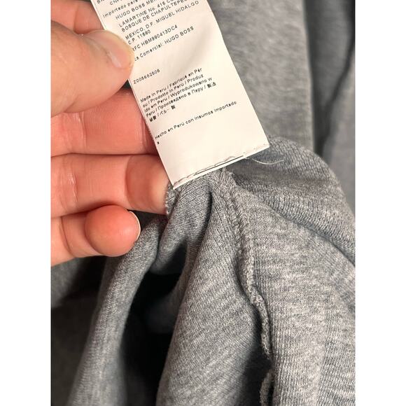 Hugo Boss Henley Shirt Mens L Gray Cotton Long Sleeve Casual Comfort Cozy Orange - Picture 12 of 16